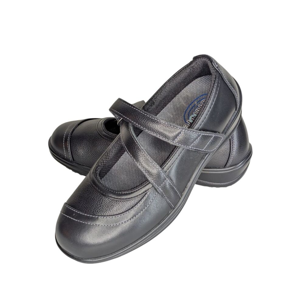 Orthofeet Celina Orthopedic Mary Jane Shoes Sz 6 Black Leather Arch Support